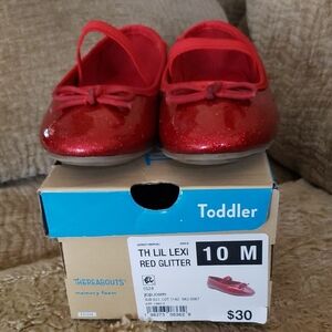 Thereabouts Toddler Red Glitter Dress Shoes